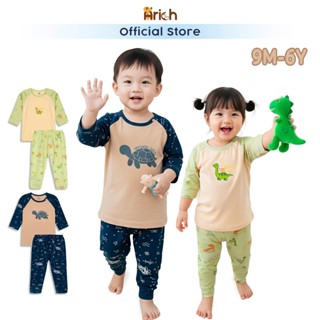 Đồ bộ cho bé, bộ áo lửng quần dài Animal, thương hiệu  Arich, vải sợi tre petit cho bé trai, bé gái size 9M-6Y