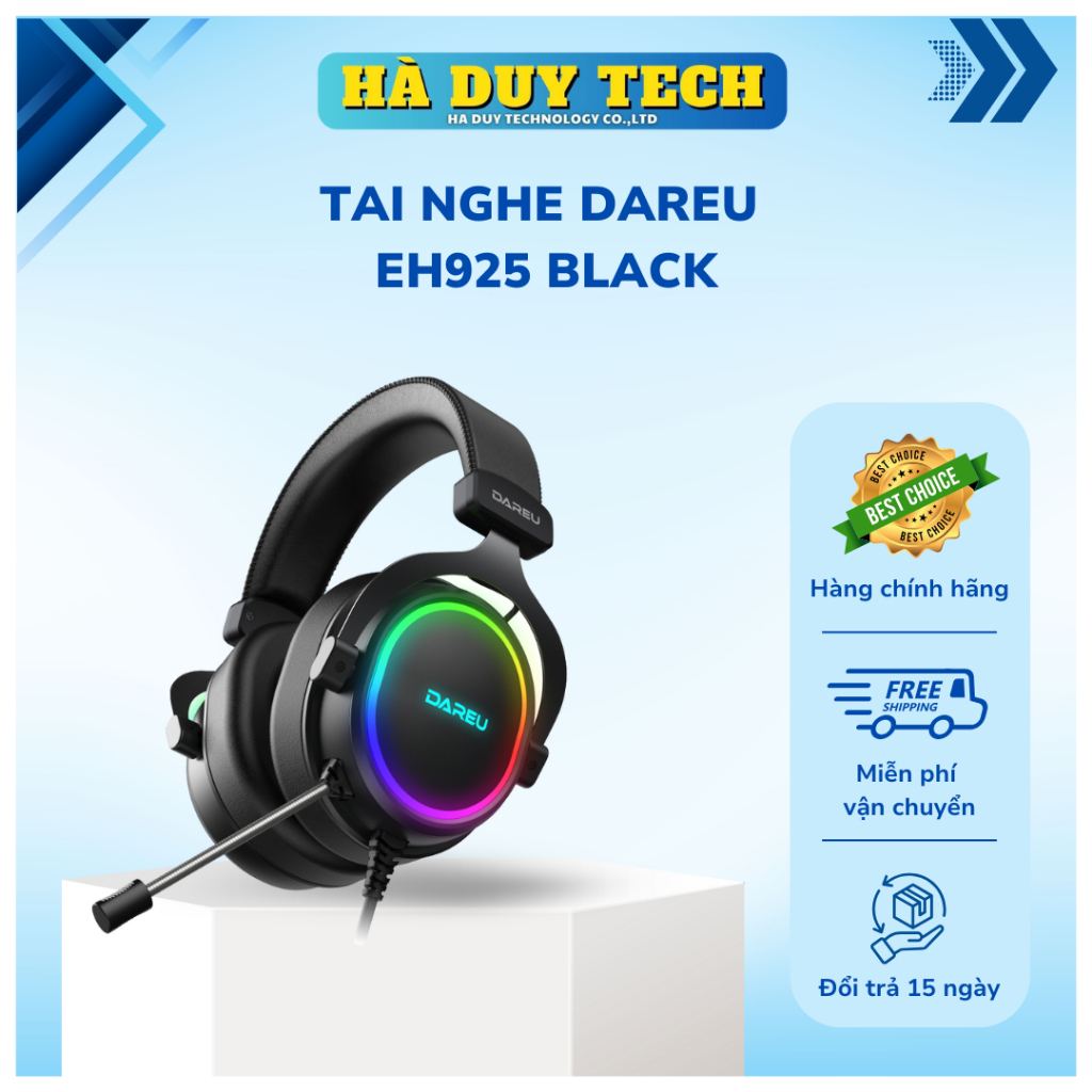 Tai Nghe DAREU EH925 BLACK - Chính Hãng - BH 12T - Hà Duy Tech