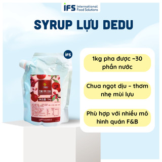 Syrup Lựu Đỏ Dedu - Syrup Lựu Ép (1Kg) - Nguyên Liệu Pha Chế IFS - Syrup lựu pha trà trái cây