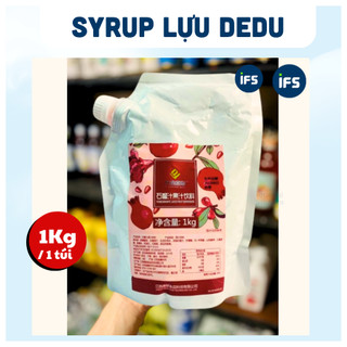 Syrup Lựu Đỏ Dedu - Syrup Lựu Ép (1Kg) - Nguyên Liệu Pha Chế IFS - Syrup lựu pha trà trái cây
