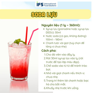 Syrup Lựu Đỏ Dedu - Syrup Lựu Ép (1Kg) - Nguyên Liệu Pha Chế IFS - Syrup lựu pha trà trái cây