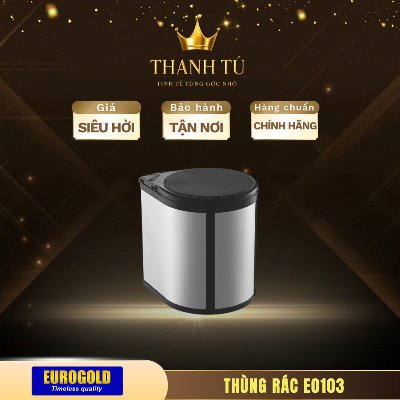Thùng Rác Inox Eurogold E0103 –Phong Cách Hiện Đại, Sang Trọng Và Gọn Gàng