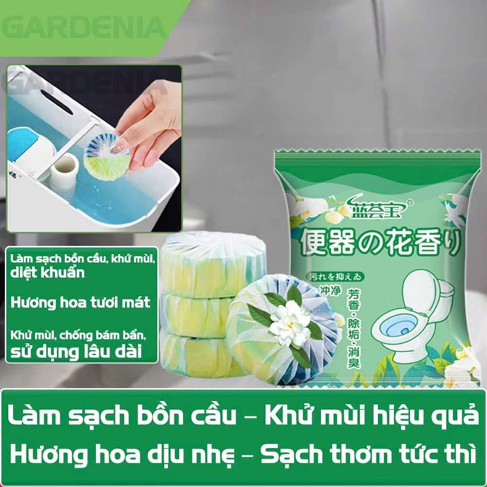 Hộp 20 Viên Thả Sạch Bồn Cầu Hương Hoa Nhài Tây Thơm Mát,Khử Mùi,Diệt Khuẩn,Làm Sạch Mảng Bám Nhà vệ Sinh Cực Tốt