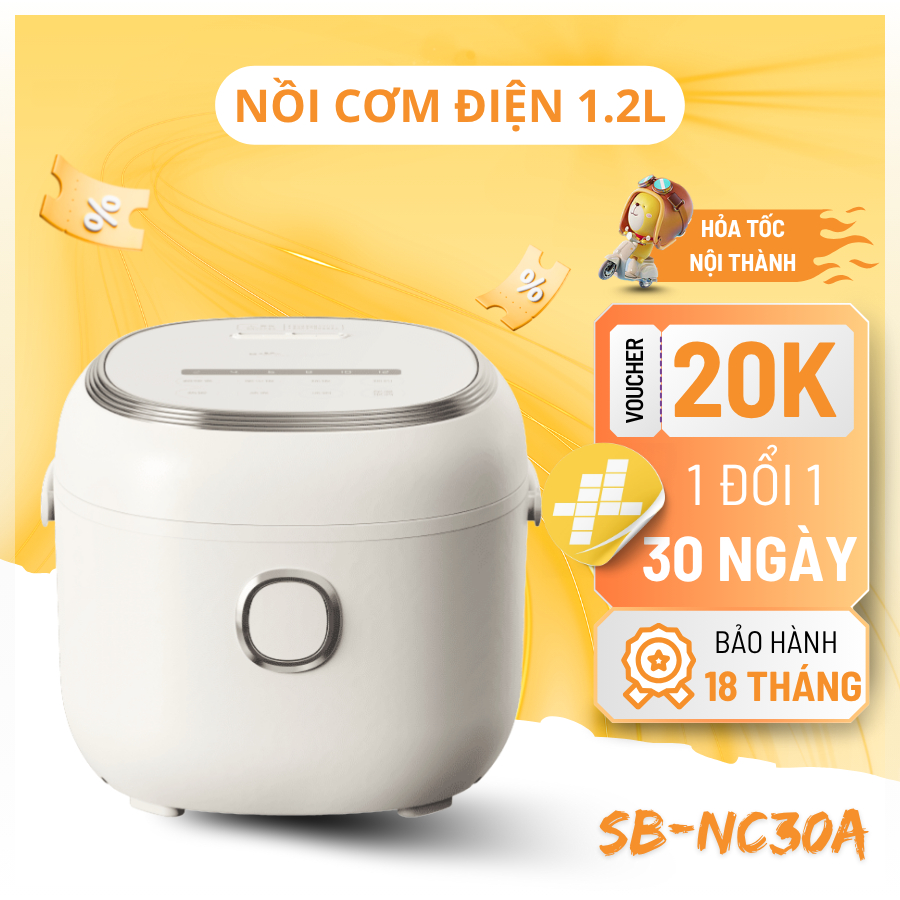 Nồi Cơm Điện Tử Bear 3L 6 Chế Độ Nấu Bản Tiếng Việt Bảo Hành Chính Hãng 18 Tháng SB-NC30A