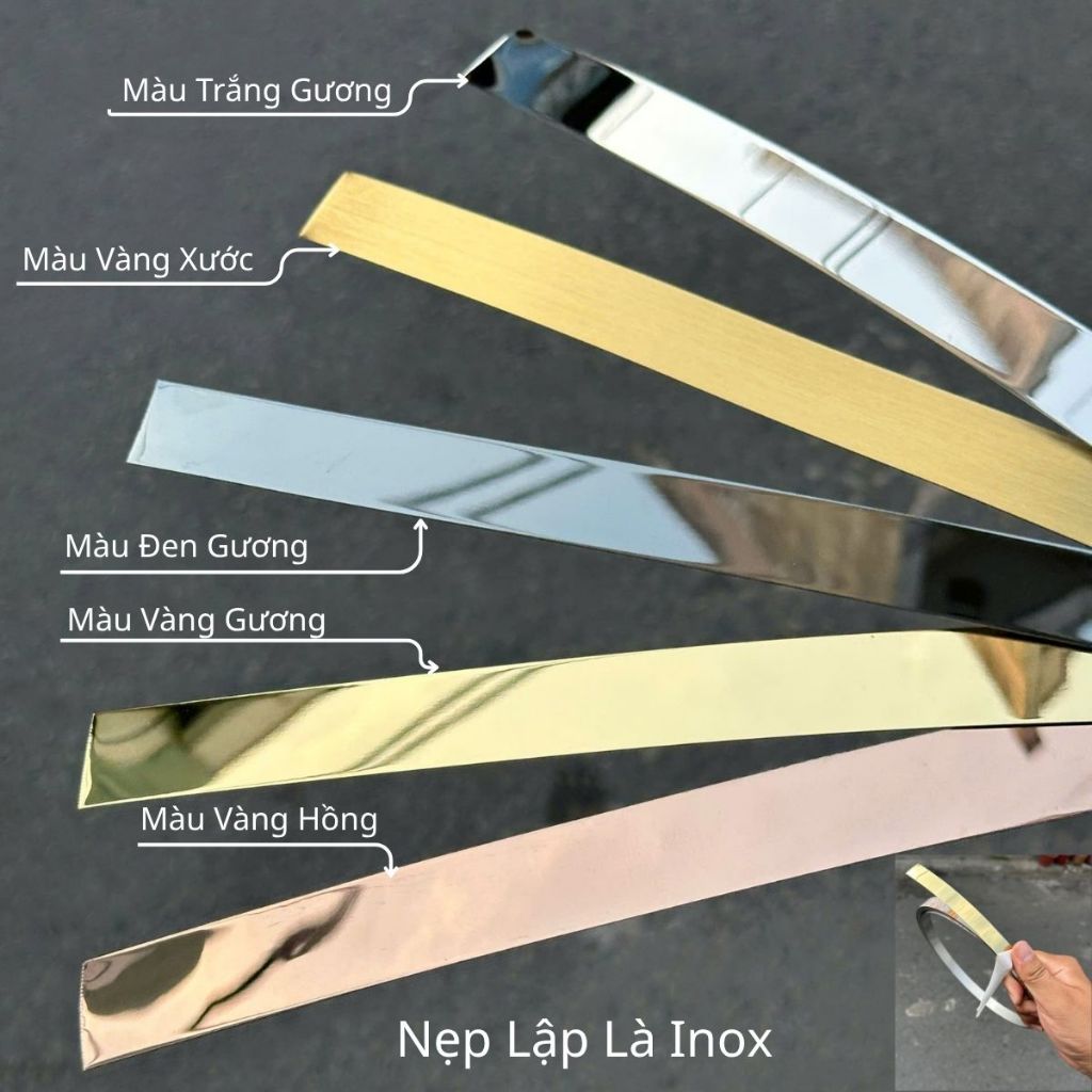 Nẹp la inox ( nẹp lập là inox ). Nẹp inox 304 không rỉ trang trí nội ngoại thất. Phương Anh Decor