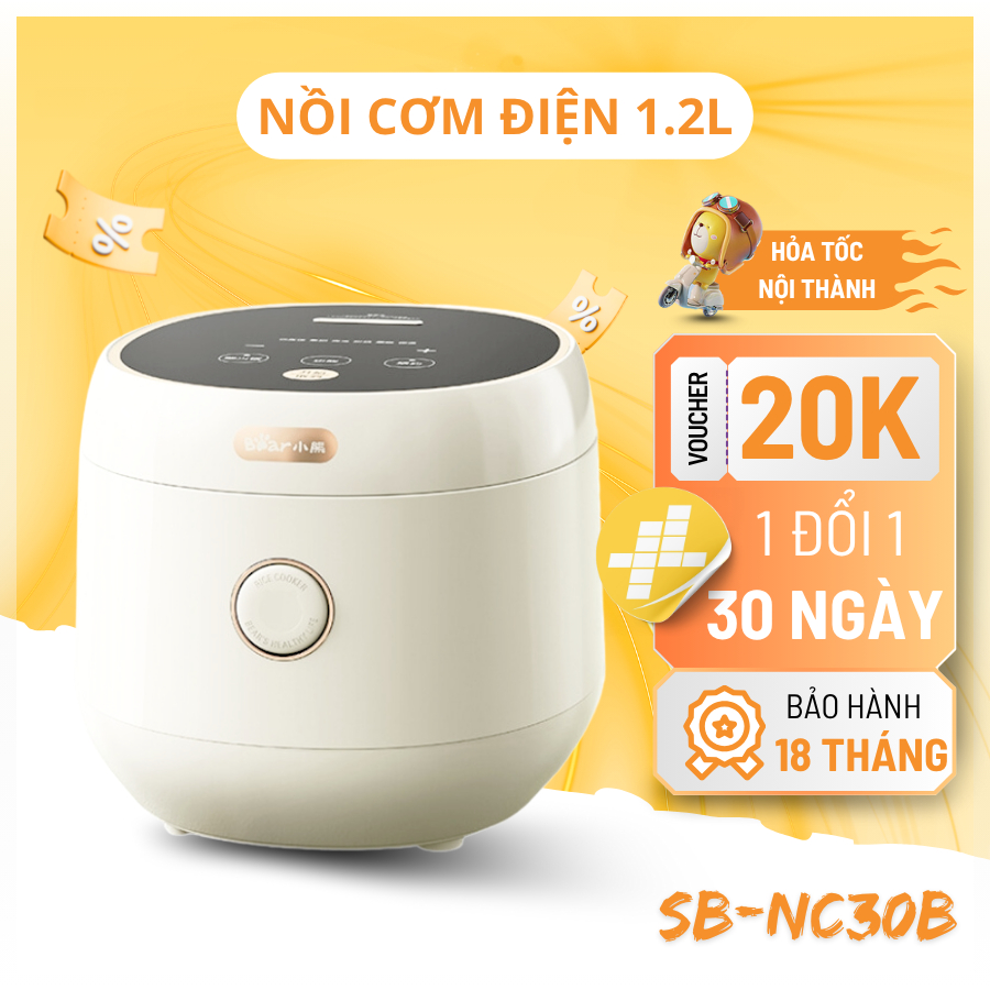 Nồi Cơm Điện Tử Bear 3L Lòng Nồi 6 Lớp 6 Chức Năng Nấu Bản Tiếng Việt Bảo Hành 18 Tháng SB-NC30B