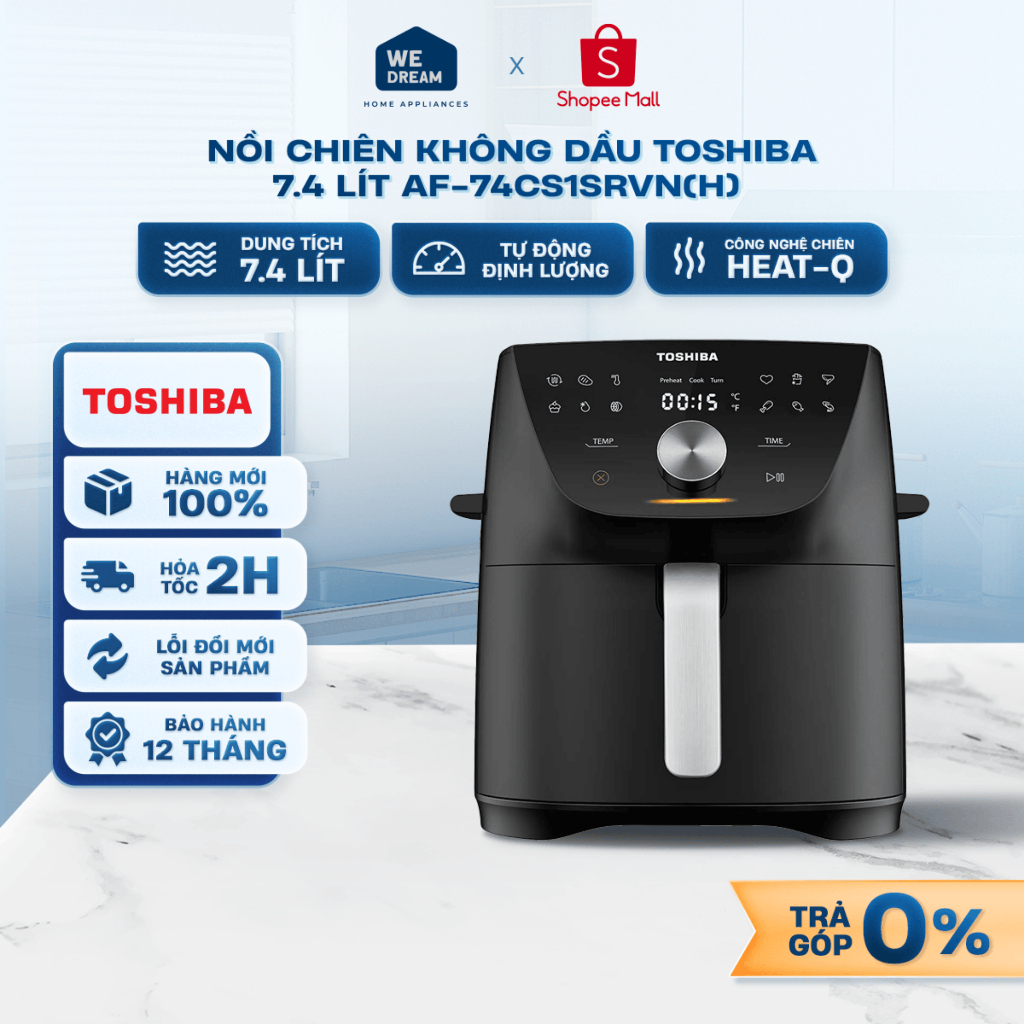 AF-74CS1SRVN(H) - Nồi Chiên Không Dầu Toshiba 7.4 Lít AF-74CS1SRVN(H) - Hàng Chính Hãng, Mới 100%