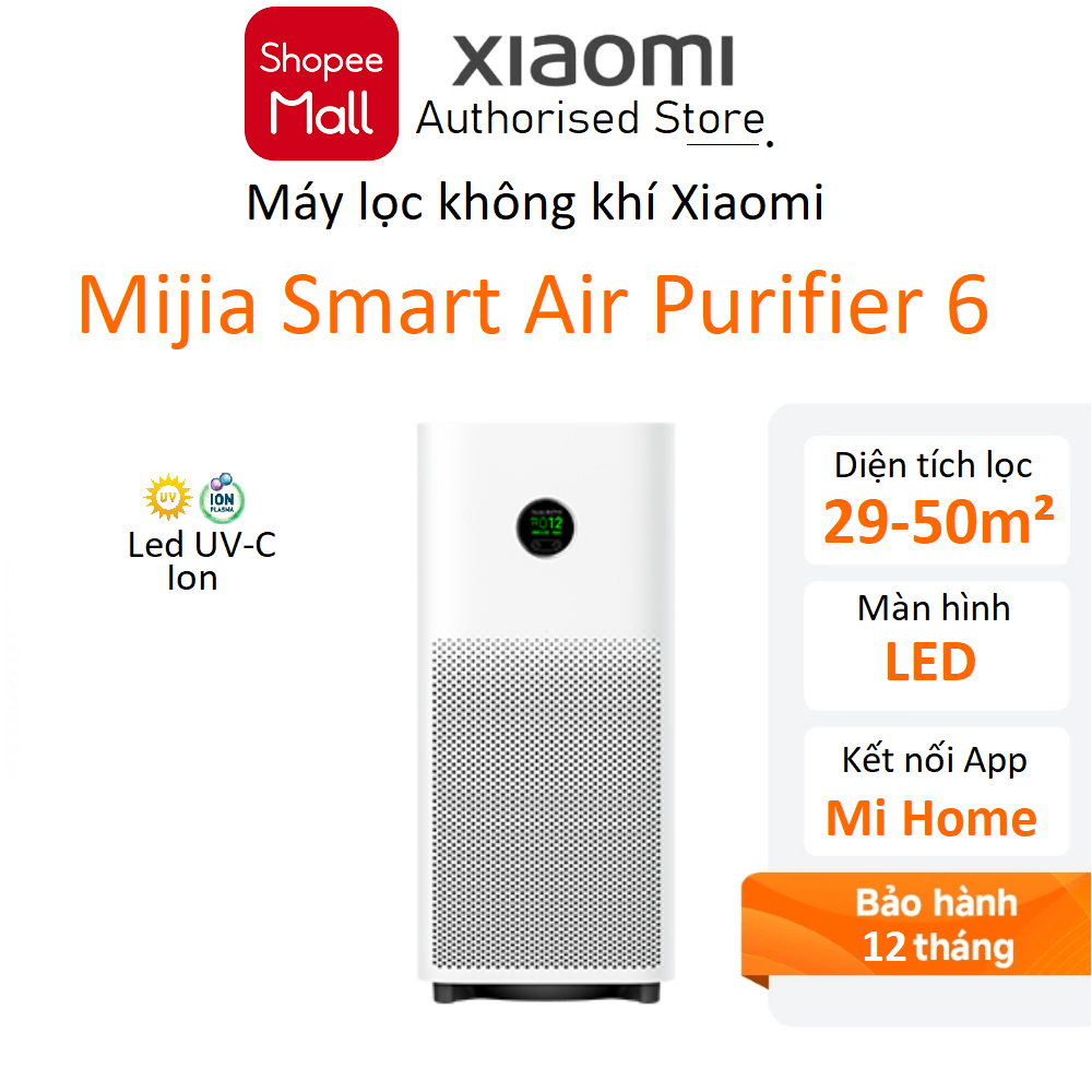 Máy lọc không khí Xiaomi 6 Mijia Smart Air Purifier EU - Hàng chính hãng