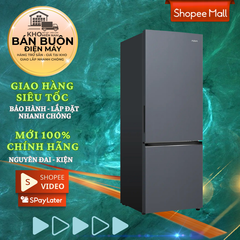 Tủ lạnh Aqua AQR-B360MA(SLB) 292L – Inverter, DEO Fresh, Magic Zone, ngăn đá dưới