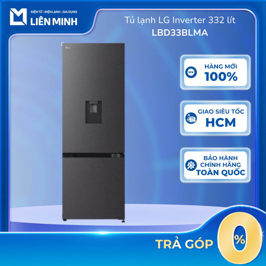 LBD33BLMA - Tủ Lạnh LG Ngăn Đá Dưới Màu Đen 332L LBD33BLMA - Bảo Hành Chính Hãng
