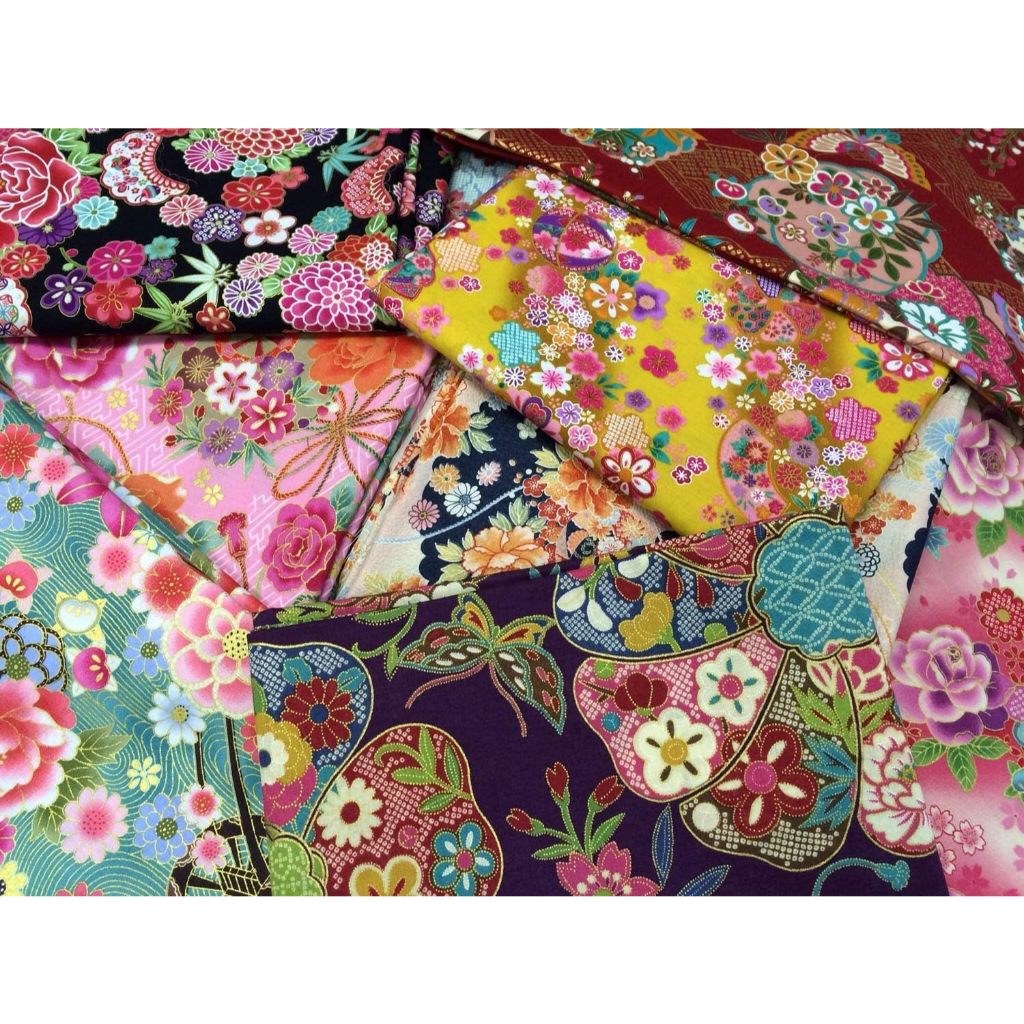 Japanese-Style Patterned Kimono Fabric Assortment Trial Set (10 Pieces) (Japanese-style patterned fa