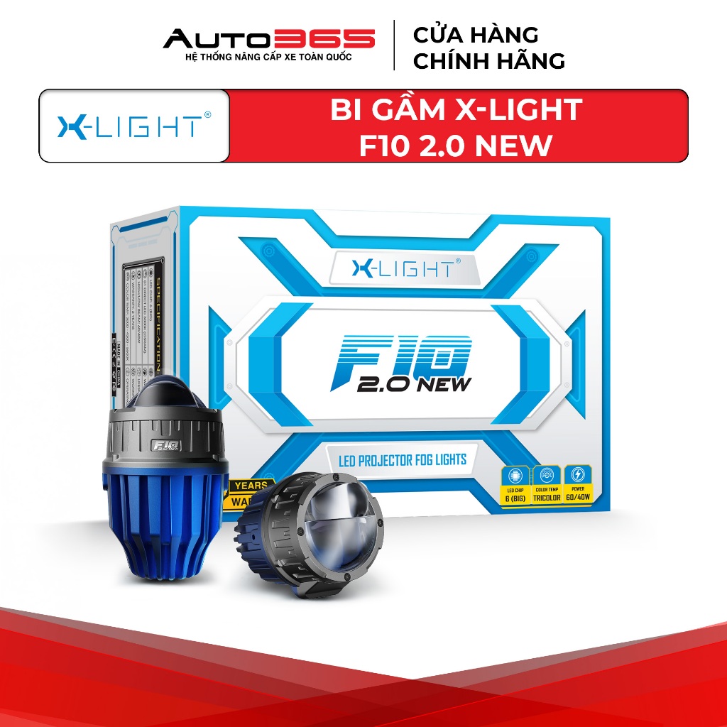 Đèn Bi Gầm phá sương tích hợp 3 nhiệt màu X-Light F10 2.0 New - Tương thích nhiều dòng xe ô tô - Aut