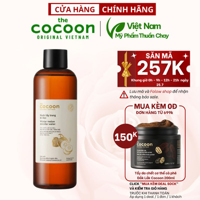 Nước tẩy trang bí đao cocoon 500ml dành cho da dầu, da mụn - Hot Deal