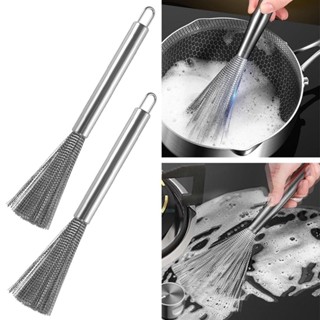 Chổi Cọ Xoong Cọ Nồi Chảo Inox 304 Đánh Bay Vết Bẩn - Rửa Chén Bát Đa Năng Có Tay Cầm Cao Cấp