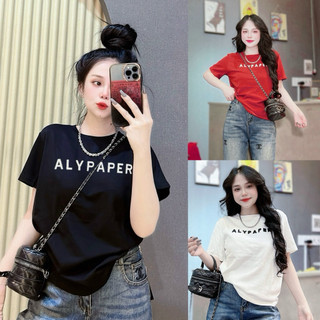  Áo thun cotton Thái nữ PHOM VỪA  PHOM RỘNG phối chữ THÊU   THÁI THÊU ALYPAPE   
