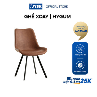 Ghế xoay | JYSK HYGUM | chân kim loại/PU | cognac/đen | R54xS59xC86cm