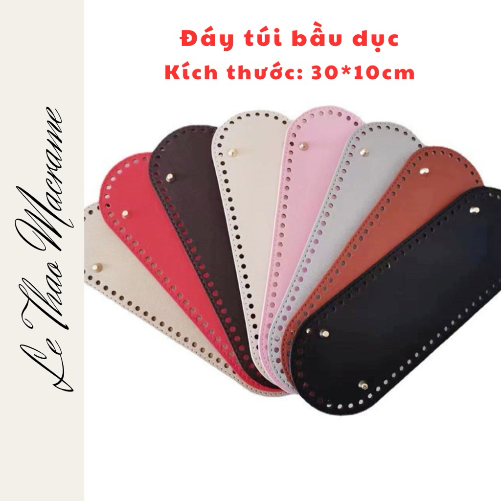 [ 30*10cm]-Đế Túi, Đế Da Làm Túi Hình Bầu Dục Da PU Chất Lượng Cao Có Lỗ Handmade, DIY Kích Thước 30