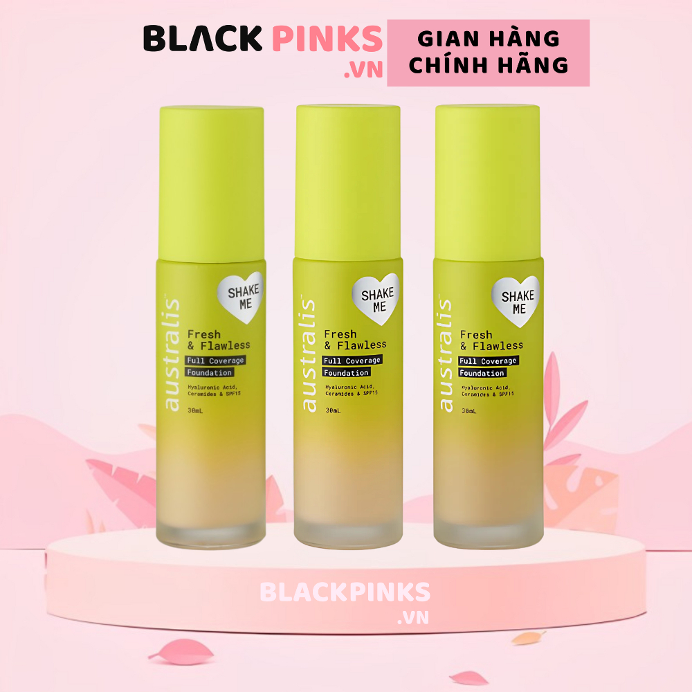 Kem nền Australis bắt sáng che phủ cao -  màu Natural Buff/màu Light Neutral chai 30ml