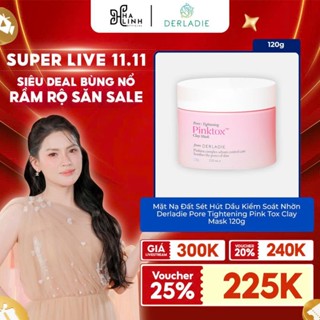   VHL x DERLADIE  Mặt Nạ Đất Sét Hút Dầu Kiểm Soát Nhờn Derladie Pore Tightening Pink Tox Clay Mask 120g 