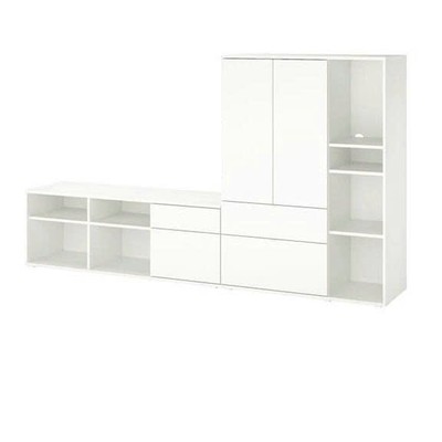 SOSIA, COMBO 2 kệ để đồ đồ dùng kèm hộc kéo STO_080, 251x37x140cm, kệ gỗ Scandi Home