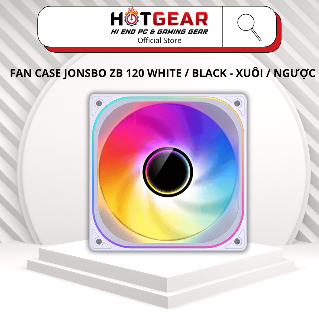 FAN CASE JONSBO ZB 120 WHITE / BLACK - XUÔI / NGƯỢC
