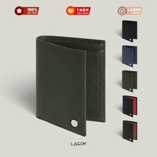 Ví Da Nam Cao Cấp – Gập Đôi Dáng Đứng – Da Saffiano Thật – Lagom Forest Bifold Wallet