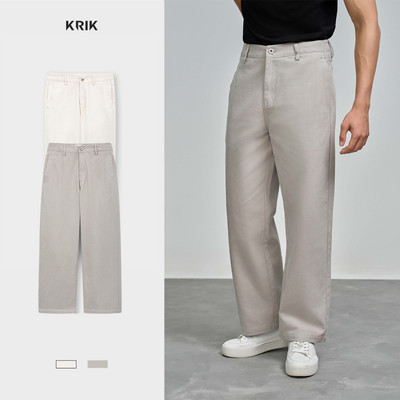 Quần Kaki Nam KRIK Form Straight Cotton Dày Dặn Thiết Kế Suông Trẻ Trung QK6556