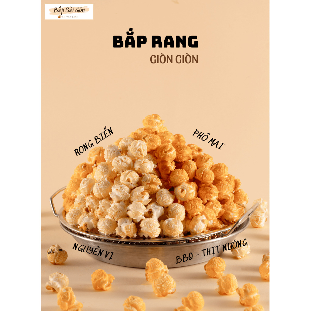 COMBO 2 gói lớn - Bắp rang vị Phô mai & BBQ - Bỏng ngô Phô mai & BBQ - Ăn vặt Bắp Sài Gòn