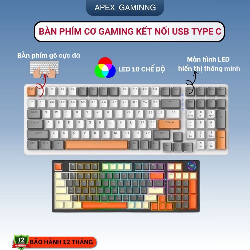 Bàn Phím Cơ ApeX K3 Premium Gaming Nhiều Chế Độ Led Cực Đẹp, Trục Cơ Học Red Switch Dùng Cho Máy Tín