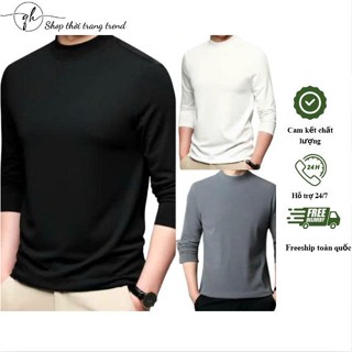  Combo 3 áo giữ nhiệt nam dài tay cổ cao 3 phân áo giữ nhiệt nam giữ ấm lót chất nỉ mỏng 