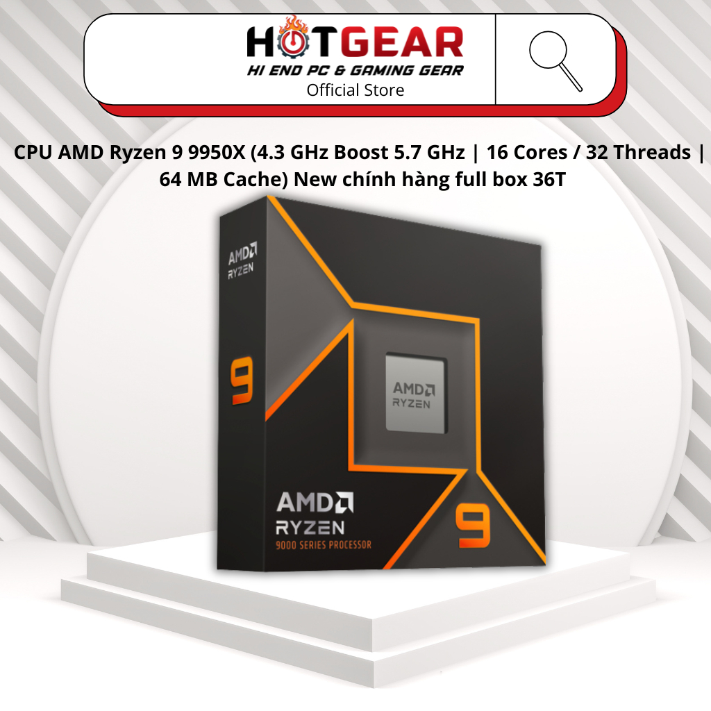 CPU AMD Ryzen 9 9950X (4.3 GHz Boost 5.7 GHz | 16 Cores / 32 Threads | 64 MB Cache) New chính hàng f