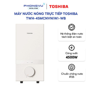 Máy nước nóng trực tiếp Toshiba TWH-45MCNVN(W)-WB - Công suất 4500W, Làm nóng nhanh, An toàn - Bảo hành 12 tháng