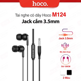 Tai nghe có dây Hoco M124 jack cắm 3.5mm , dây dài 120cm , nút cao su chống tiếng ồn, hỗ trợ mic đàm thoại