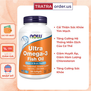  Viên Uống Now Ultra Omega 3 500 EPA   250 DHA 180 EPA 120DHA cải thiện trí nhớ thị lực tim mạch 