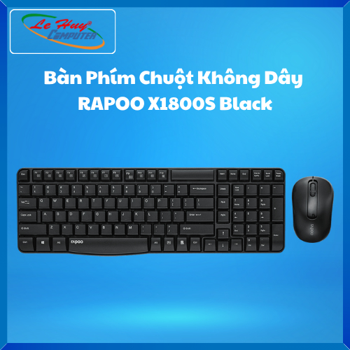 Combo Bàn Phím Chuột Không Dây RAPOO X1800S Black - Hàng Chính Hãng