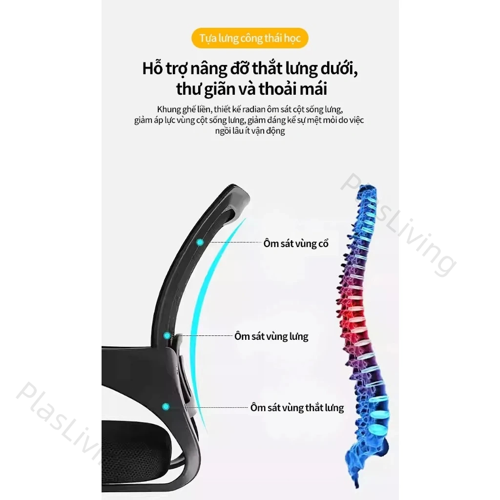 Ghế Xoay Văn Phòng Ghế Lưới Ergonomic Chống Mỏi Lưng  Chân Thép Thích hợp cho văn phòng và gia đình | BigBuy360 - bigbuy360.vn