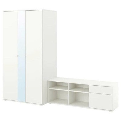 SOSIA, COMBO Tủ quần áo kèm tủ lưu trữ đồ dùng 2 tầng WAR_033, 245x55x200cm, tủ đựng quần áo Scandi Home