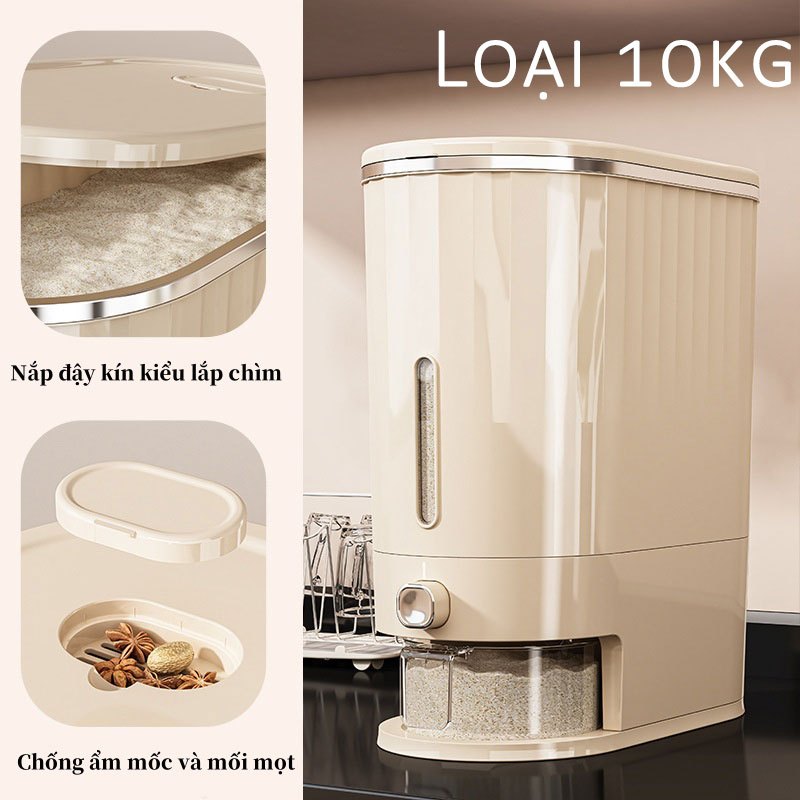 MKL 5kg/10kg Thùng Gạo Thông Minh Nút Bấm Chống Ẩm & Ngăn Côn Trùng Thùng Gạo