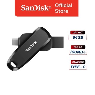 USB 3.2 OTG SanDisk Ultra 64GB 2 Đầu Type-C SDDDC6 100MB/s Cho Điện Thoại Máy Tính (Màu Đen / Cam / Vàng)