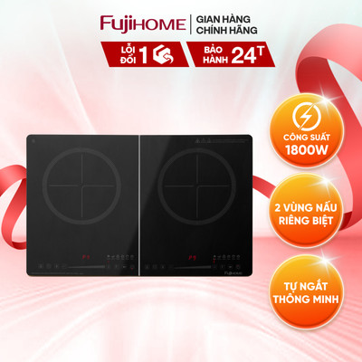 Bếp từ đôi Fujihome IC2123 -Công suất tổng 3500W -Mặt kính Kanger bền đẹp-Cảm ứng vuốt trượt dễ dùng