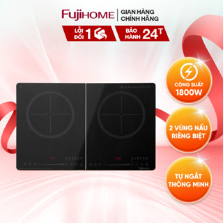 Bếp từ đôi Fujihome IC2123 -Công suất tổng 3500W -Mặt kính Kanger bền đẹp-Cảm ứng vuốt trượt dễ dùng