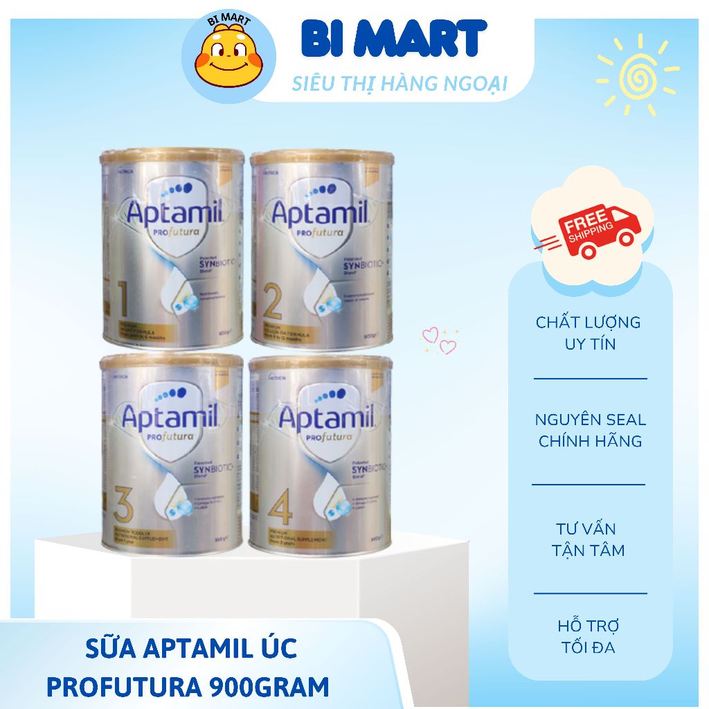 [SẴN SỐ 1,2,4][NHIỀU CÔNG TY] Sữa Aptamil ÚC số 1-2-3-4 mẫu mới nhất 900gr cho bé thông minh vượt tr
