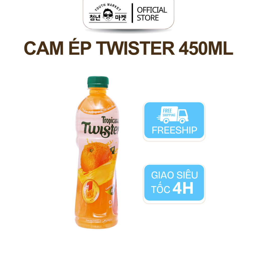 Nước Cam Ép Twister Chai 450ml Chính Hãng