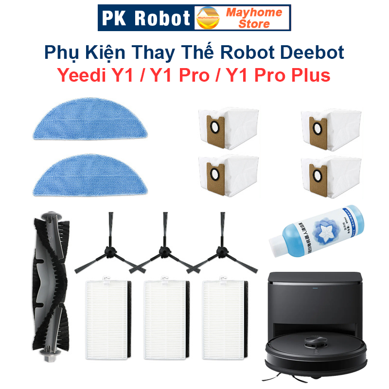 Phụ Kiện Thay Thế Robot Deebot Yeedi Y1, Y1 Pro, Y1 Pro Plus/ Chổi Lăn, Chổi Cạnh, Bộ Lọc, Khăn Lau, Túi Bụi/