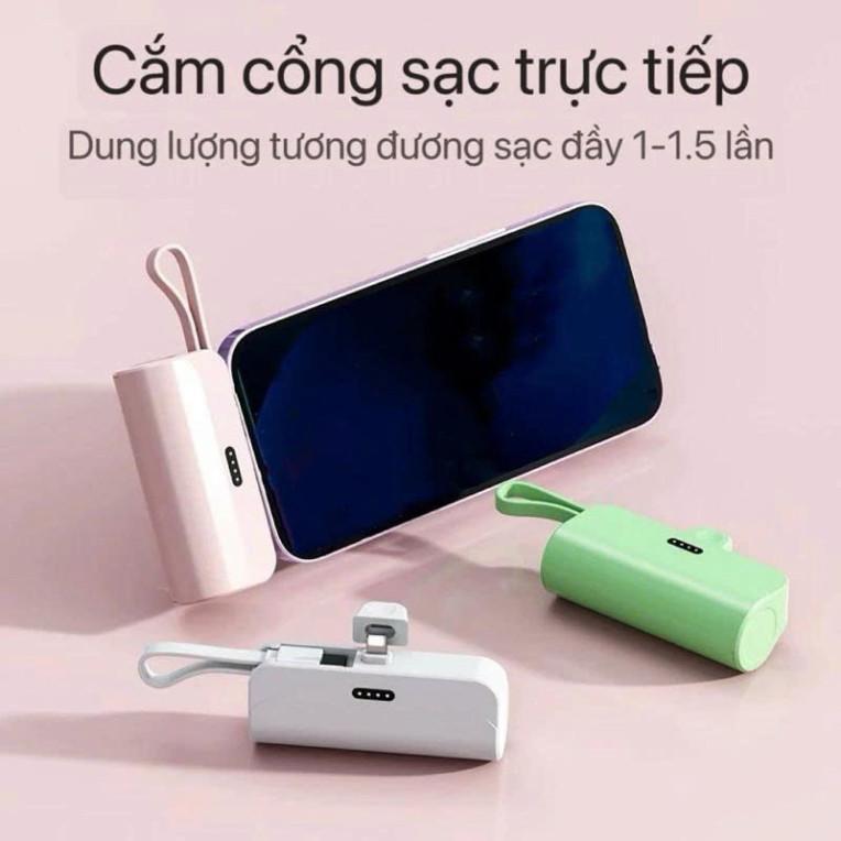 [Energy Capsule] Pin dự phòng mini 5000mAh | Sạc nhanh cắm trực tiếp, tương thích với Android và Apple