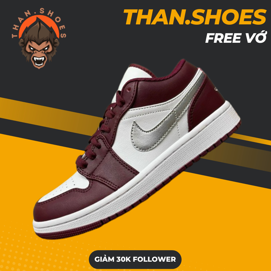 Giày Sneaker JD1 Cherry Red, JD1 Thấp Đỏ Trắng - Than.Shoes