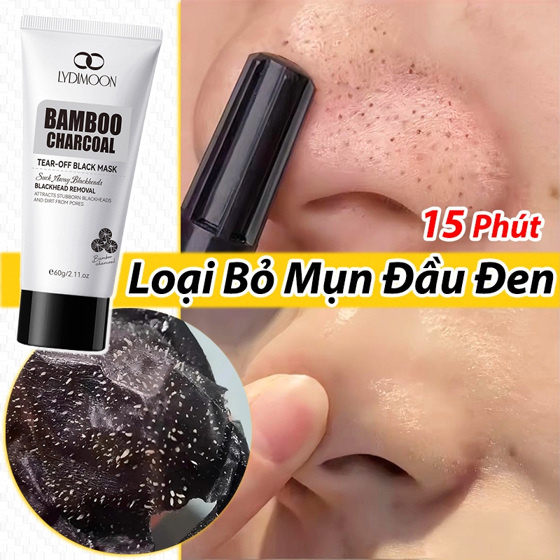 Mặt nạ lột mụn đầu đen than tre LYDIMOON 60ml làm sạch lỗ chân lông