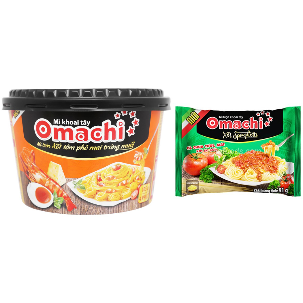 OMACHI TRỘN GÓI & OMACHI TRỘN TÔ TÔM PHÔ MAI TRỨNG MUỐI