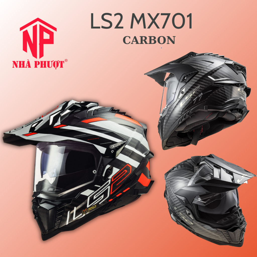 Mũ Bảo Hiểm Fullface LS2 MX701 Explorer Carbon ECE22.06
