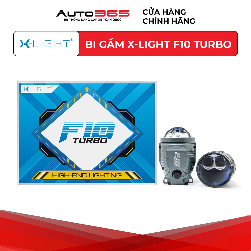 Đèn Bi Gầm Phá Sương X-Light F10 Turbo - 2 mắt trợ pha siêu sáng - Phù hợp nhiều dòng ô tô - Auto365